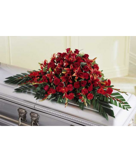 The Red Splendor Casket Spray